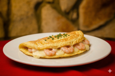 Omelette con Camarón con Queso